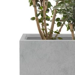 KANTE 6.89"W x 19.49"L x 15.94"H Rectangular Natural Finish Lightweight Concrete and Fiberglass Long Planter w/ Drainage Hole -Vigoro sales Store natural concrete kante plant pots rf0260a c80021 1f 1000