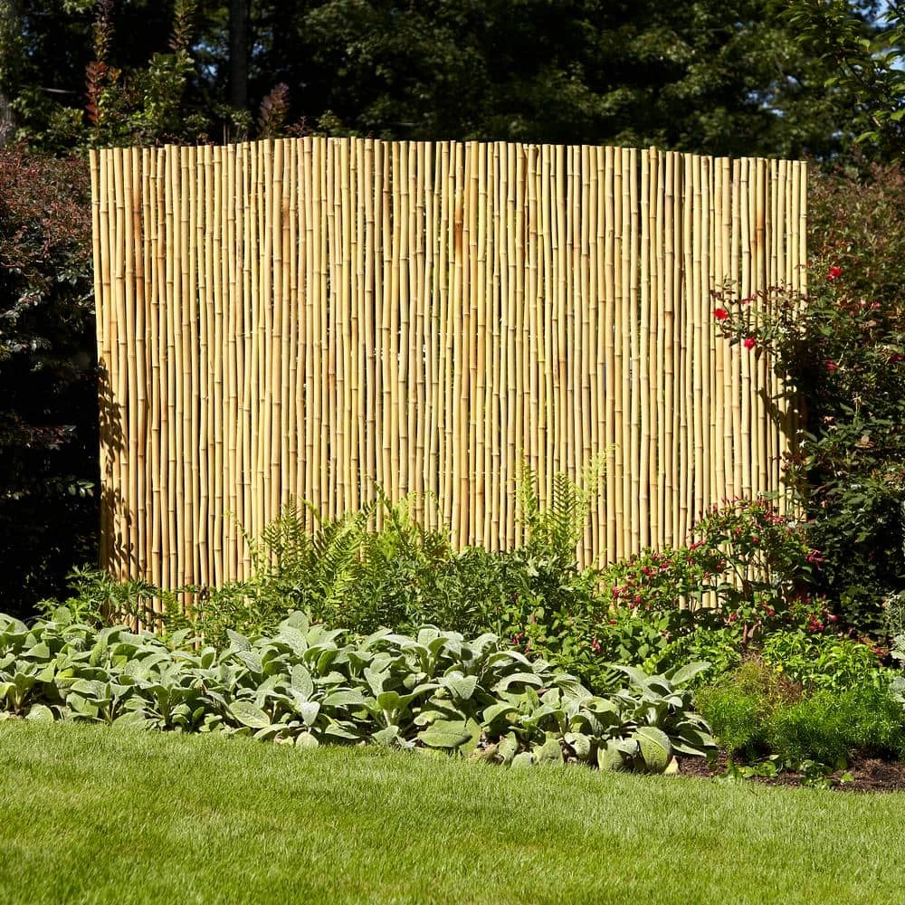 Vigoro 6 ft. x 8 ft. Natural Full Round Bamboo Fence 3 Vigoro 6 ft. x 8 ft. Natural Full Round Bamboo Fence