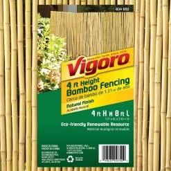 Vigoro 4 ft. H x 6 ft. W Natural Bamboo Fence 12 Vigoro 4 ft. H x 6 ft. W Natural Bamboo Fence -Vigoro sales Store natural vigoro garden fencing 4477405 4f 1000