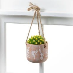 SULLIVANS Terracotta Herb Hanging Ceramic Planters - Set of 3 -Vigoro sales Store orange sullivans plant pots cm3008 4f 1000