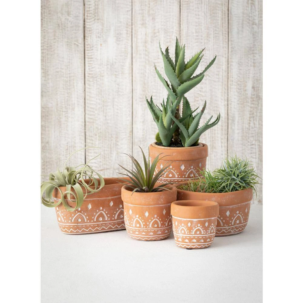 SULLIVANS Orange Cement Planter (Set of 2) 4 SULLIVANS Orange Cement Planter (Set of 2) - Image 2