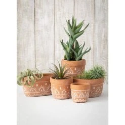 SULLIVANS Orange Cement Dish Garden Pot (Set of 2) -Vigoro sales Store orange sullivans plant pots cmt1181 c3 1000