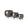 SULLIVANS Pewter Metal Pot With Feet (Set of 3) 2 SULLIVANS Pewter Metal Pot With Feet (Set of 3) -Vigoro sales Store pewter sullivans plant pots met1626 64 1000
