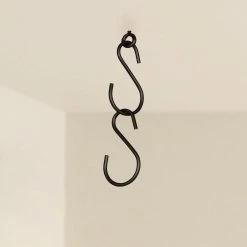 Vigoro 1.77 in. x 0.157 in. x 3.35 in. Black Metal Extender Hooks (2-Pack) -Vigoro sales Store powder coating vigoro plant hangers 541117 1d 1000