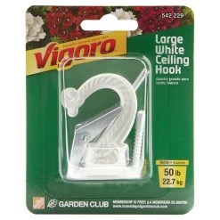 Vigoro 1.75 in. x 1.5 in. x 2.25 in. White Metal Large Ceiling Hook -Vigoro sales Store powder coating vigoro plant hangers 542229 40 1000