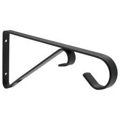 Vigoro 9.81 in. x 0.625 in. x 4.5 in. Black Iron Plant Bracket