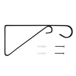 Vigoro 9.81 in. x 0.625 in. x 4.5 in. Black Iron Plant Bracket -Vigoro sales Store powder coating vigoro plant hangers 570591 77 1000
