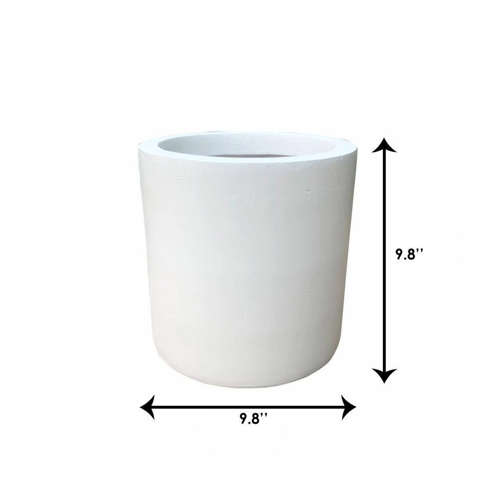 KANTE 9.8 in. W Round Pure White Concrete/Fiberglass Indoor Outdoor Modern Seamless Planter 7 KANTE 9.8 in. W Round Pure White Concrete/Fiberglass Indoor Outdoor Modern Seamless Planter - Image 5