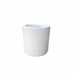 KANTE 9.8 in. W Round Pure White Concrete/Fiberglass Indoor Outdoor Modern Seamless Planter