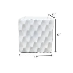 KANTE 12 in. H Square Pure White Concrete/Fiberglass Indoor Outdoor Elegant Retro Planter -Vigoro sales Store pure white kante plant pots osf0201b c80011 76 1000