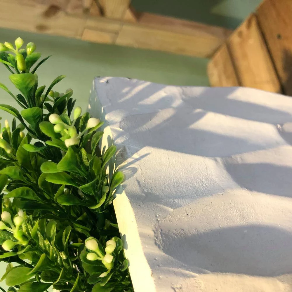 KANTE 23.6 in. H Square Pure White Concrete/Fiberglass Indoor Outdoor Elegant Retro Tall Planter 5 KANTE 23.6 in. H Square Pure White Concrete/Fiberglass Indoor Outdoor Elegant Retro Tall Planter - Image 3