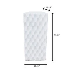 KANTE 23.6 in. H Square Pure White Concrete/Fiberglass Indoor Outdoor Elegant Retro Tall Planter 15 KANTE 23.6 in. H Square Pure White Concrete/Fiberglass Indoor Outdoor Elegant Retro Tall Planter -Vigoro sales Store pure white kante plant pots osf0202b c80011 76 1000