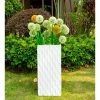 KANTE 27.6 in. H Square Pure White Concrete/Fiberglass Indoor Outdoor Elegant Retro Tall Planter 2 KANTE 27.6 in. H Square Pure White Concrete/Fiberglass Indoor Outdoor Elegant Retro Tall Planter -Vigoro sales Store pure white kante plant pots osf0202c c80011 64 1000