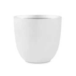 KANTE 18 in. Dia, Large Pure White Concrete Planter, Outdoor Indoor Modern Round Plant Pots, Lightweight, Heavy-Duty, Seamless