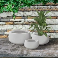 KANTE 19.6 in., 15.7 in. & 11.8 in. W Round Pure White Concrete Elegant Planters Set of 3, Outdoor Indoor w/Drainage Holes 17 KANTE 19.6 in., 15.7 in. & 11.8 in. W Round Pure White Concrete Elegant Planters Set of 3, Outdoor Indoor w/Drainage Holes -Vigoro sales Store pure white kante plant pots rc0051abc c80011 76 1000