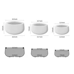 KANTE 19.6 in., 15.7 in. & 11.8 in. W Round Pure White Concrete Elegant Planters Set of 3, Outdoor Indoor w/Drainage Holes 12 KANTE 19.6 in., 15.7 in. & 11.8 in. W Round Pure White Concrete Elegant Planters Set of 3, Outdoor Indoor w/Drainage Holes -Vigoro sales Store pure white kante plant pots rc0051abc c80011 c3 1000