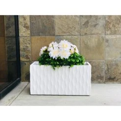 KANTE Large 31.5 in. L Pure White Lightweight Concrete Retro Rectangle Outdoor Planter -Vigoro sales Store pure white kante plant pots rf0203b c80011 4f 1000