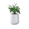 KANTE 17.3 in. H Round Pure White Concrete Planter, Outdoor Indoor Large Planter Pots Containers with Drainage Holes