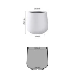 KANTE 17.3 in. H Round Pure White Concrete Planter, Outdoor Indoor Large Planter Pots Containers with Drainage Holes -Vigoro sales Store pure white kante plant pots rf2015022b c80011 c3 1000