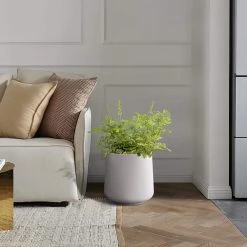 KANTE 13.4 in. H Pure White Tuliped Round Concrete Planter, Outdoor Indoor Large Planter Pots, Containers with Drainage Holes -Vigoro sales Store pure white kante plant pots rf2015022c c80011 1f 1000