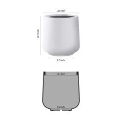 KANTE 13.4 in. H Pure White Tuliped Round Concrete Planter, Outdoor Indoor Large Planter Pots, Containers with Drainage Holes -Vigoro sales Store pure white kante plant pots rf2015022c c80011 4f 1000