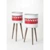 SULLIVANS Red & White Reindeer Metal and Wood Planter Stand (Set of 2) 1 SULLIVANS Red & White Reindeer Metal and Wood Planter Stand (Set of 2) -Vigoro sales Store red sullivans plant pots met1741 64 1000