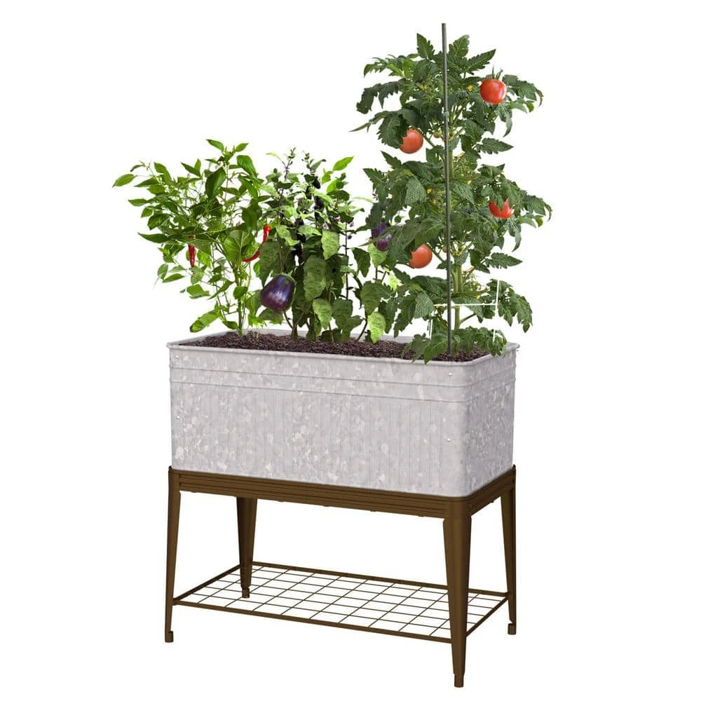 Vigoro Vintage Steel Stand Up Garden Planter with Stand 5 Vigoro Vintage Steel Stand Up Garden Planter with Stand - Image 3
