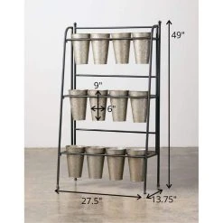 SULLIVANS Metal 12 Vase Floral Display -Vigoro sales Store silver sullivans plant pots met1474 1f 1000