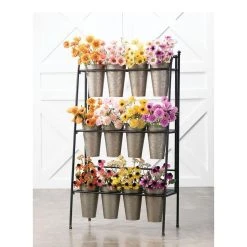 SULLIVANS Metal 12 Vase Floral Display -Vigoro sales Store silver sullivans plant pots met1474 4f 1000
