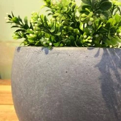 KANTE 12 in. W Round Slate Gray Concrete/Fiberglass Indoor Outdoor Modern Seamless Bowl Planter -Vigoro sales Store slate gray kante plant pots osc0049a c60611 4f 1000