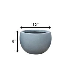 KANTE 12 in. W Round Slate Gray Concrete/Fiberglass Indoor Outdoor Modern Seamless Bowl Planter -Vigoro sales Store slate gray kante plant pots osc0049a c60611 d4 1000