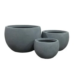 KANTE 20 in., 16 in. and 12 in. W Round Slate Gray Concrete/Fiberglass Indoor Outdoor Elegant Bowl Planters (Set of 3) 13 KANTE 20 in., 16 in. and 12 in. W Round Slate Gray Concrete/Fiberglass Indoor Outdoor Elegant Bowl Planters (Set of 3) -Vigoro sales Store slate gray kante plant pots osc0049abc c60611 c3 1000