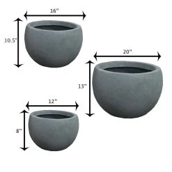 KANTE 20 in., 16 in. and 12 in. W Round Slate Gray Concrete/Fiberglass Indoor Outdoor Elegant Bowl Planters (Set of 3) 19 KANTE 20 in., 16 in. and 12 in. W Round Slate Gray Concrete/Fiberglass Indoor Outdoor Elegant Bowl Planters (Set of 3) -Vigoro sales Store slate gray kante plant pots osc0049abc c60611 d4 1000