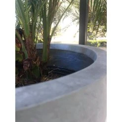 KANTE 10 in. W Round Slate Gray Concrete/Fiberglass Indoor Outdoor Elegant Planter -Vigoro sales Store slate gray kante plant pots osc0050a c60611 1d 1000