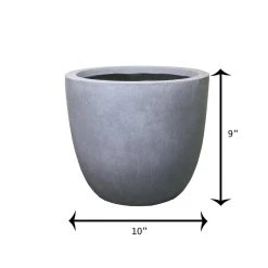 KANTE 10 in. W Round Slate Gray Concrete/Fiberglass Indoor Outdoor Elegant Planter -Vigoro sales Store slate gray kante plant pots osc0050a c60611 31 1000