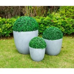 KANTE 18", 14" and 10"W Round Slate Gray Lightweight Concrete/Fiberglass Indoor Outdoor Elegant Seamless Planters (Set of 3) 17 KANTE 18", 14" and 10"W Round Slate Gray Lightweight Concrete/Fiberglass Indoor Outdoor Elegant Seamless Planters (Set of 3) -Vigoro sales Store slate gray kante plant pots osc0050abc c60611 fa 1000