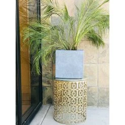 KANTE 10 in. W Square Slate Gray Lightweight Concrete/Fiberglass Indoor Outdoor Modern Elegant Planter 16 KANTE 10 in. W Square Slate Gray Lightweight Concrete/Fiberglass Indoor Outdoor Modern Elegant Planter -Vigoro sales Store slate gray kante plant pots osf0001a c60611 1f 1000