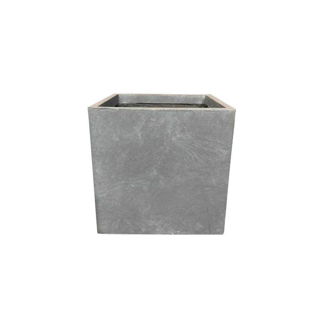 KANTE 10 in. W Square Slate Gray Lightweight Concrete/Fiberglass Indoor Outdoor Modern Elegant Planter 5 KANTE 10 in. W Square Slate Gray Lightweight Concrete/Fiberglass Indoor Outdoor Modern Elegant Planter - Image 3