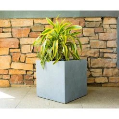 KANTE 10 in. W Square Slate Gray Lightweight Concrete/Fiberglass Indoor Outdoor Modern Elegant Planter 14 KANTE 10 in. W Square Slate Gray Lightweight Concrete/Fiberglass Indoor Outdoor Modern Elegant Planter -Vigoro sales Store slate gray kante plant pots osf0001a c60611 c3 1000