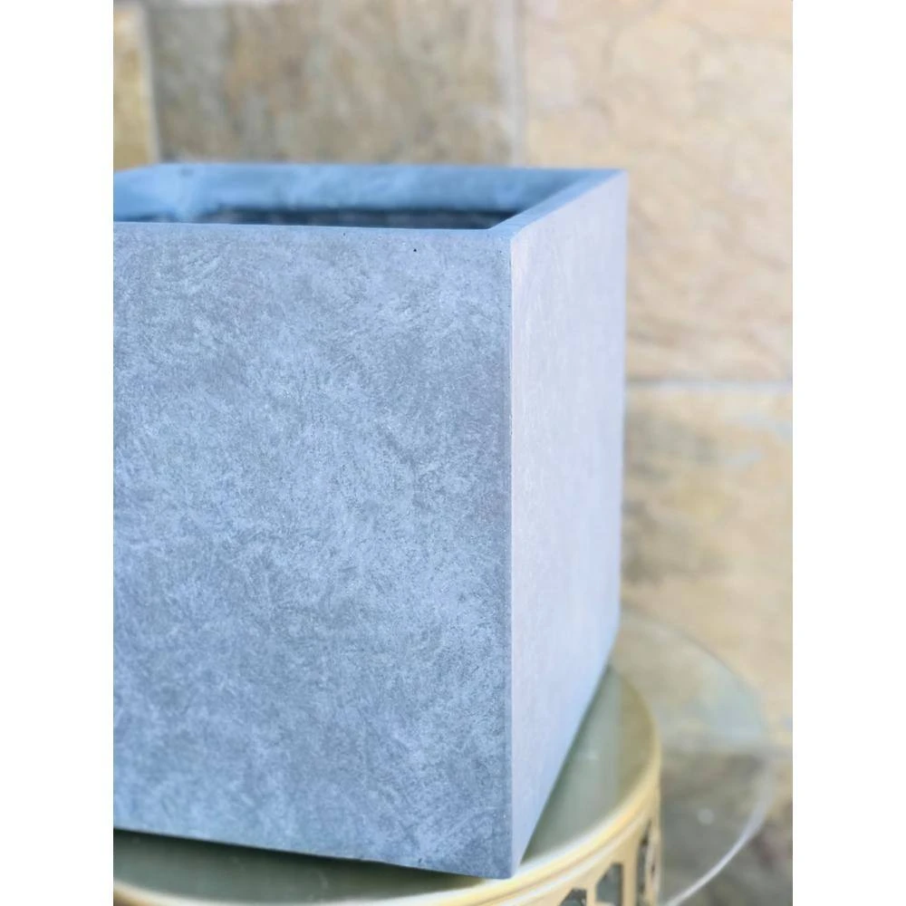 KANTE 10 in. W Square Slate Gray Lightweight Concrete/Fiberglass Indoor Outdoor Modern Elegant Planter 10 KANTE 10 in. W Square Slate Gray Lightweight Concrete/Fiberglass Indoor Outdoor Modern Elegant Planter - Image 8