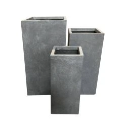 KANTE 28 in. x 24 in. and 20 in. H Square Slate Gray Concrete/Fiberglass Indoor Outdoor Modern Tall Planters -Vigoro sales Store slate gray kante plant pots osf0002abc c60611 c3 1000