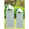 KANTE 28 in. and 24 in. H Square Slate Gray Concrete/Fiberglass Indoor Outdoor Modern Seamless Tall Planters (Set of 2) -Vigoro sales Store slate gray kante plant pots osf0002bc c60611 64 1000