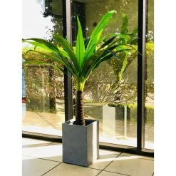 KANTE 13 in. H Square Slate Gray Lightweight Concrete/Fiberglass Indoor Outdoor Modern Planter