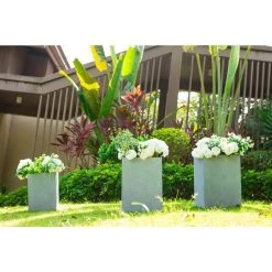 KANTE 19 in. x 16 in. and 13 in. H Square Slate Gray Concrete/Fiberglass Indoor Outdoor Elegant Planters (Set of 3) 15 KANTE 19 in. x 16 in. and 13 in. H Square Slate Gray Concrete/Fiberglass Indoor Outdoor Elegant Planters (Set of 3) -Vigoro sales Store slate gray kante plant pots osf0007abc c60611 44 1000