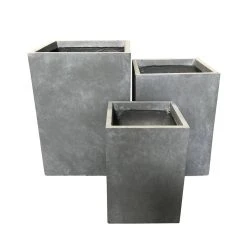 KANTE 19 in. x 16 in. and 13 in. H Square Slate Gray Concrete/Fiberglass Indoor Outdoor Elegant Planters (Set of 3) 12 KANTE 19 in. x 16 in. and 13 in. H Square Slate Gray Concrete/Fiberglass Indoor Outdoor Elegant Planters (Set of 3) -Vigoro sales Store slate gray kante plant pots osf0007abc c60611 c3 1000
