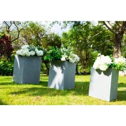 KANTE 19 in. x 16 in. and 13 in. H Square Slate Gray Concrete/Fiberglass Indoor Outdoor Elegant Planters (Set of 3) 16 KANTE 19 in. x 16 in. and 13 in. H Square Slate Gray Concrete/Fiberglass Indoor Outdoor Elegant Planters (Set of 3) -Vigoro sales Store slate gray kante plant pots osf0007abc c60611 fa 1000