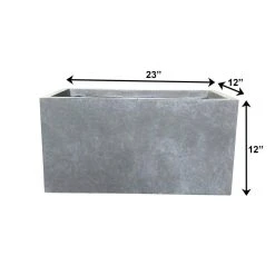 KANTE 23 in. L Rectangular Slate Gray Concrete/Fiberglass Indoor Outdoor Modern Planter -Vigoro sales Store slate gray kante plant pots osf0104a c60611 fa 1000