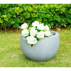 KANTE 8 in. Tall Slate Gray Lightweight Concrete Outdoor Round Bowl Planter 8 KANTE 8 in. Tall Slate Gray Lightweight Concrete Outdoor Round Bowl Planter -Vigoro sales Store slate gray kante plant pots rc0049a c60611 4f 1000