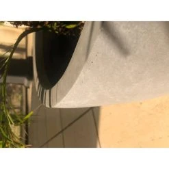 KANTE 9 in. Tall Slate Gray Lightweight Concrete Modern Outdoor Round Planter -Vigoro sales Store slate gray kante plant pots rc0050a c60611 44 1000