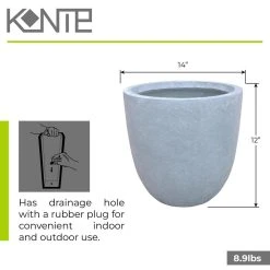 KANTE 12 in. Tall Slate Gray Lightweight Concrete Round Modern Outdoor Planter 15 KANTE 12 in. Tall Slate Gray Lightweight Concrete Round Modern Outdoor Planter -Vigoro sales Store slate gray kante plant pots rc0050b c60611 44 1000